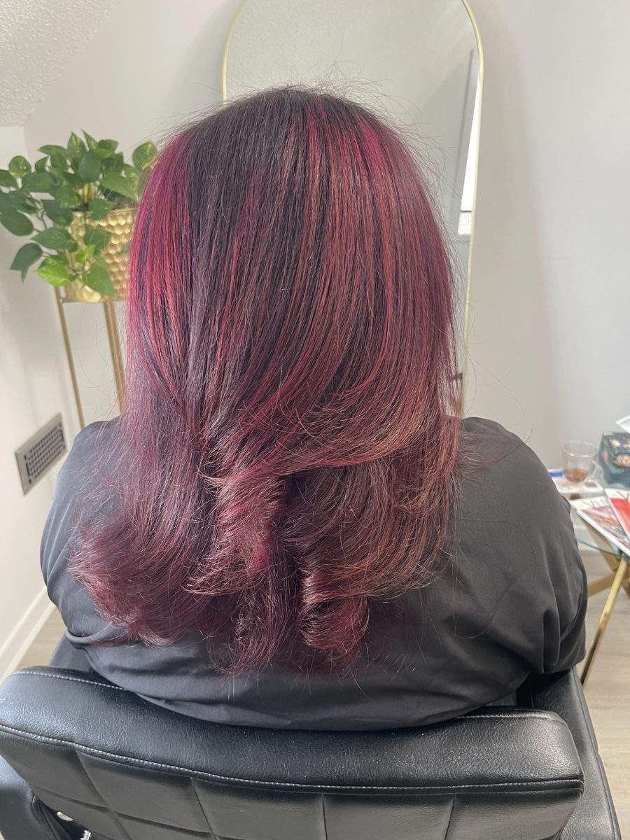 Deep burgundy red colour with soft layers
